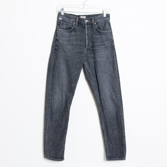 Citizens of Humanity Charlotte Crop High Rise Straight Jeans Black - Picture 2 of 15